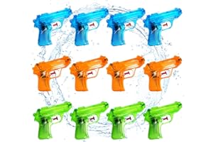 BARVERE 12 Stück Kleine Wasserpistolen für Kinder Erwachsene, Wasserpistole Spielzeug Spritzpistole Water Gun Spritzpistolen für Sommerfest, Freien, Garten, Schwimmbad und Strand