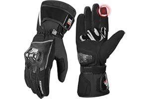 KEMIMOTO Guantes Moto Invierno, Guantes Moto Impermeables Hombres Mujeres con Pantalla Táctil para Motociclismo, Esquí, Scooters