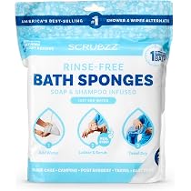 Scrubzz Disposable Bed Bath Wipes 25 Pack for Elderly Travel ...