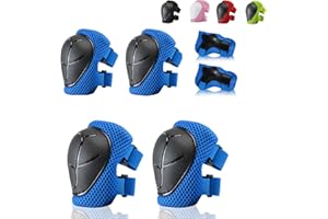 BURSUN Knieschoner Kinder, Verstellbar Schoner Inliner Kinder Knieschützer Protektoren Set knie und Ellenbogenschützer Handgelenkschoner Kinder Schützer für Inliner Fahren Skateboard, 3-8 Jahren