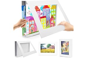 LEEWENYAN Ramka na zdjęcia dla dzieci, otwierana z przodu, ramka na zdjęcia A4, ramka na zdjęcia papierowe do przechowywania dzieł sztuki dla dzieci, galeria sztuki ściennej, 3 w 1, ramka ekspozycyjna do