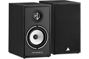 TRIANGLE - BOREA BR02 Hi-Fi Regallautsprecher - 80W Belastbarkeit - 89 dB/W/m Ausgang - Vielseitiges Musik- und Heimkino - 176 x 310 x 274 mm - Schwarz (Paar)
