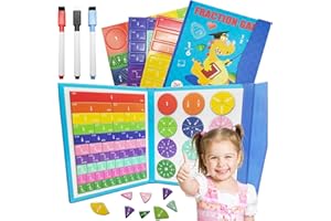 LFBEST Materiał kalkulacyjny złamania, magnetyczne łamigłówki, magnetyczne puzzle, książka magnetyczna Montessori, łamigłówka dla dzieci, 1 x 1 gra edukacyjna do szkoły domowej, prezenty na początek roku
