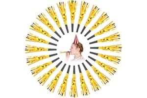 Cobee Noise Makers, 24 Pack Glitter Gold Party Squawkers Blowouts Whistles Noisemaker Musical Blower Whistle Party Horns pour Anniversaire Événements Sportifs Musique Jouer Décoration Fournitures