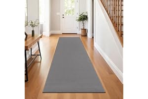 SHACOS Bieżniki do przedpokoju, antypoślizgowe, 80 x 200 cm długości, chodniki do holu, zmywalny, dywanik z gumowym spodem, podłoga, wąski dywan do przedpokoju, kuchni, pralni, szary