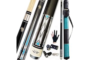Tai ba cues 2-teiliger Billard-Queuestab + Hartschalenkoffer, 13 mm Spitze, 147,3 cm, Hartholz, kanadischer Ahorn, professioneller Billard-Queuestab 18,19,20,21,22 g (wählbar), blau, schwarz, rot, grau, grün
