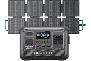BLUETTI AC2A Station Électrique Portable avec 60W Panneau Solaire Inclus (Expédié Séparément), 204Wh Batterie LiFePO4 avec Sortie CA de 300W (600W Pic), Recharge à 80% en 40 Min, pour Camping-car