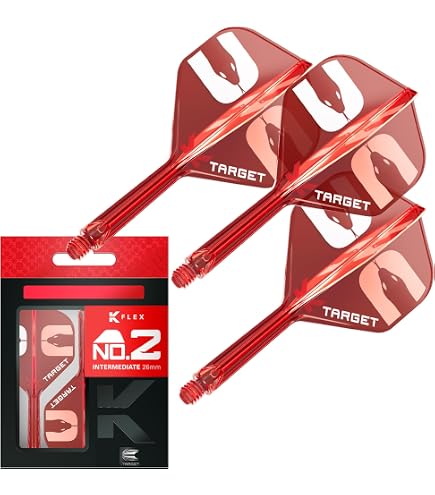 Target Darts K-Flex Rove Dart Flights & Shafts – Set Van 3 Stuks, Alles-in-1 Gegoten Systeem, Kies Uit No.2 Of No.6, Lengtes: Kort (19 Mm), Gemiddeld (26 Mm) Of Lang (33 Mm)