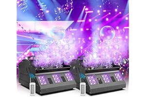 MYTUEETP Macchina del fumo, 2 pezzi macchina del bolle, macchina del fumo, festa 1500 W con telecomando, controllo DMX, adatta per feste, compleanni, giardini, Halloween, Natale