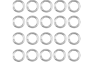 HENTEK 20 Pz 28mm Clip Scatto Molla Rotonda, Gancio Fibbia Portachiavi-O, Anello Moschettone per Borsetta, Borsa, Tracolla, Accessorio Organizzato - Argento