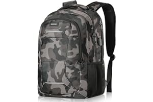 ‎BIKROD Rucksack Herren Damen, Schulrucksack Jungen Mädchen Teenager, Wasserdicht Rucksack | 17.3 Zoll Laptoptasche mit USB Ladeanschluss | Arbeit Reisen Wandern Backpack mit Anti Diebstahl Tasche, 25-35 L