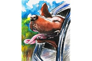 TISHIRON Paint by Numbers for Adults Dog Adults' Paint-by-Number Kits on Canvas Animals Oil Painting by Numbers for Adults with Brushes Art Crafts for Home Wall Decor Gifts 16"x20"(Frameless)
