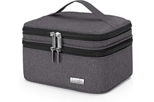 Luxja Dwuwarstwowa torba na olejki eteryczne, pomieści 30 butelek (5 – 30 ml, pasuje również do butelek z rollerem), torba podróżna na olejki eteryczne i akcesoria, czarna