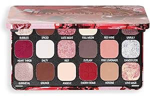 REVOLUTION BEAUTY LONDON Revolution Beauty, Forever Flawless Eyeshadow Palette, 18 Pigmented Makeup Shades of Mattes & Shimmers, Vegan & Cruelty-Free, Cherry Rebel Red