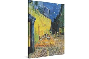 PICANOVA – Vincent Van Gogh Terrasse du Café le Soir 60x80cm – Photo sur Toile – Impression sur Toile Haut de Gamme – Image sur Toile pour Décoration Murale Moderne