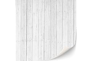 TEXTURKONTOR 3 Blatt selbstklebende Ziegelmauer Wandverkleidung für Puppenhäuser Maßstab 1:12 (Weiße Bretterwand)