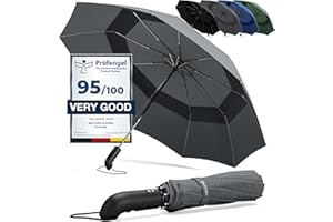 WILFORD & SONS Parapluie Pliant Compact - Automatique Ouverture/Fermeture Bouton et Sac | Résistant au Vent, Incassable Solide, Petit Mini, Télescopique, Noir, Facile, Étanche - Homme Femme Ombrelle Voyage