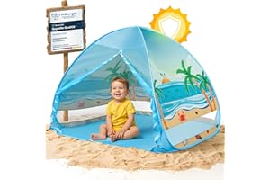 Strandknirpse® Strandmuschel mit UV Schutz 50+ für Kinder Baby Babys Kleinkinder Strandzelt Pop-Up pop up Windschutz Strand Zelt mit Tragetasuche und Heringe Sonnenschutz klein (BeachLife)