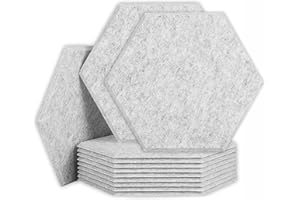 SK Studio Paneles Acusticos Hexagonales 12 Piezas Insonorizacion Acustica Pared 30x25x0.9cm Espuma Acustica para Reducir el Ruido Interior para Decoración de Paredes Gris
