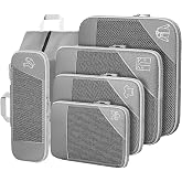 Organizer Suitcase Organizer Bags Suitcase, 6 Pieces Compression Packing Cubes, Grey Ultralight Extendable Organizer Suitcase