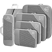 6-teilige Packwürfel Set - Kompressions Packtaschen Für Reiseorganisation