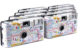 TopShot Lot de 8 appareils Photo jetables pour 27 Photos, avec Flash (Blanc)