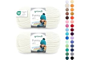 Gründl Laine Funny uni - laine chenille douce pour le crochet – moelleuse et respectueuse de la peau - 100% polyester – 2 pelotes 100 g / 120 m – taille d’aiguille 5-6 -crème