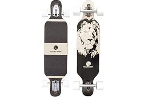 RollerCoaster Longboard Drop Through Cruiser pour enfants – Skateboard pour débutant, éléphant, suricate, Panda