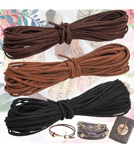 Hilo De Cuero De Gamuza Plana De 2,6 Mm Para Joyas, Cordones De Hilo