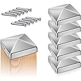 TOOLCORE® Pfostenkappen Edelstahl 9x9cm | 5 Stück | Pfostenabdeckung inkl. Edelstahl Schrauben | Rostfrei Zaunkappen Paket