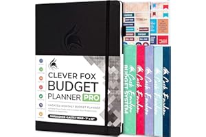 Clever Fox Budget Planner Pro - Organizador financiero + sistema de presupuesto de sobres de efectivo. Diario mensual de finanzas, rastreador de gastos y libro de cuentas personales. Sin fecha.