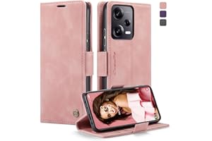 KZB Funda para Xiaomi Redmi Note 12 Pro 5G Cuero Premium Fundas para Xiaomi Poco X5 Pro 5G con RIFD Protección Tapa Libro Flip Case Ranura Tarjeta Magnético Carcasa para Redmi Note 12 Pro 5G - Rosa