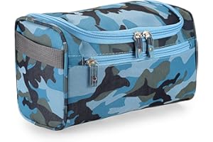 IGNPION Męska wisząca podróżna kosmetyczka, niebieski moro