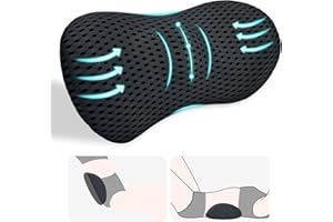 LeKuni Poduszka lędźwiowa do samochodu i krzesła biurowego, poduszka pod plecy łagodząca ból odcinka lędźwiowego, ergonomiczny fotel samochodowy, fotel pochylony i łóżko (czarny)