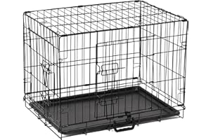 VIVO TECHNOLOGIES Dog Crate Medium Size Dog Puppy Pet Cage with 2 Doors (Front & Side),Dog Crate with Removal Tray,Folding Metal Pet Dog Puppy Training Cage Crate for Dogs (Medium 30")