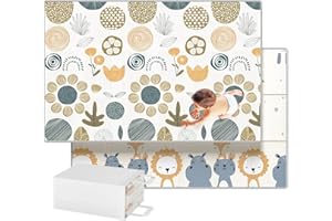 Mloong 200X130cm Alfombra bebe acolchada plegable, alfombra bebecon bolsa de transporte, anti-slip Alfombra de Juegos de XPE,alfombra bebés,impermeabilidad y refuerzo de bordes tapete bebe