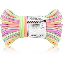Ganzoo Paracord 550 touw type 3, 4 mm neongroen, 30 m kernmantel van nylon en polyester met 7 binnenstrengen, voor DIY knopen, armbanden, hondenhalsband, bushcraft, camping en outdoor
