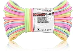Ganzoo Paracorde 550, 4mm Corde Arc-en-Ciel, 30 Mètres, Nylon/Polyester, Type 3-7 brins intérieurs, Corde d'extérieur, pour Bracelet, Laisse, Collier, Rainbow, Arc-en-Ciel Pastel 2