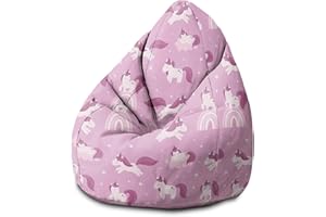 ‎DREAMROOTS DreamRoots Sitzsack Kinder mit füllung - Bodenkissen Kinderzimmer 70 x 70 x 105 cm - Bean Bag - Bubibag - Kindersitzsack - Sitzkissen Boden
