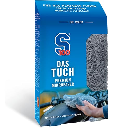 DR. WACK Gant Microfibre Moto S100 - Absorption 500ml, Nettoyage Doux Sans Rayures - 200 Lavages