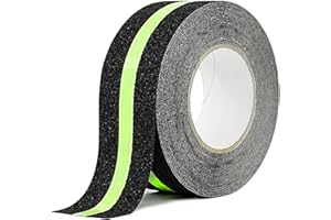 CHUANGSEED Ruban adhésif antidérapant escalier avec film Lumineux Brille dans Le Noir,5cm x 10m,Ruban Sécurité Antidérapant Phosphorescent pour escaliers intérieur et extérieur et les marches