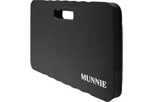 Munnie Premium Cushioned Garden Kneeling Pad - Comfortable Mat for Gardening, Outdoor Activities, and Work | Thick and Soft EVA Foam Padding | Knee Pads for Ultimate Comfort (Black)