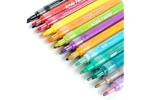 ANYUKE - Set di 24 pennarelli acrilici a base d'acqua, colori acrilici, per dipingere le pietre, legno, vetro, vaso, per carta, libro degli ospiti, matrimonio, scrapbooking, progetti scolastici