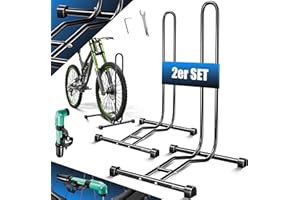 ‎KESSER KESSER® Fahrradständer Boden einzeln für Mountainbike, E-Bike, Citybike, Rennrad, MTB | Fahrrad Montageständer | Freistehender Fahrradhalter Ständer Eisen | Reifenbreite bis 65mm | Inkl. Luftpumpe