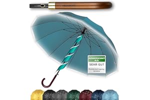 ADRIANO PORCARO® Paraguas resistente a las tormentas, diámetro de 120 cm, paraguas grande XXL con borde reflectante, 12 puntales, incluye funda para paraguas, para hombre y mujer