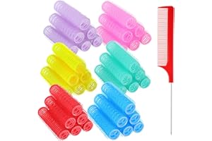 YATEICBC 36 Bigodini Auto Presa Piccoli per Parrucchieri Salone Rulli Ventilati Parrucchiere con 1 Pettine a Coda di Ratto Strumenti per Bigodini per Parrucchieri per Donna