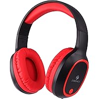 Zebronics Zeb-Thunder Wireless BT Headphone Comes with 40mm Drivers, AUX Connectivity, Built in FM, Call Function, 9Hrs* Playback time and Supports Micro SD Card (Red)