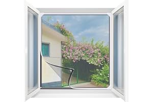 UTAUHOM Fliegengitter Fenster Magnet,Selbstklebendes Fliegengitter für Fenster Max Größe 130 x 150cm， Glasfasernetz Einfache Installation Verhindert das Eindringen von Insekten/Fliegen/Moskitos in Raum(2.0)