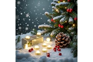 Afoosoo Weihnachten Kerze Licht Halloween Kürbis Lichter Batteriebetriebene wasserdichte Tauchen Dekorative Lichter für Vase, Aquarium, Mittelpunkt, Weihnachtsfest (Warmweiß)