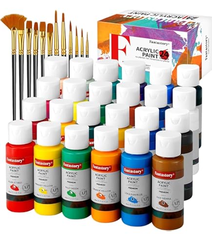 Shuttle Art Acrylverfset, 30 Kleuren Acrylverf In Tubes  36 Ml  Met 3 Borstels Verf Van Kunstenaarskwaliteit Rijke Pigmenten Niet Giftig Voor Kunstenaars Beginners En Kinderen Op Rotsen 783032304